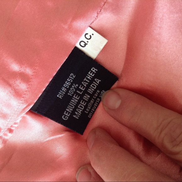 Q.C. PINK LEATHER JACKET M - Picture 5 of 8